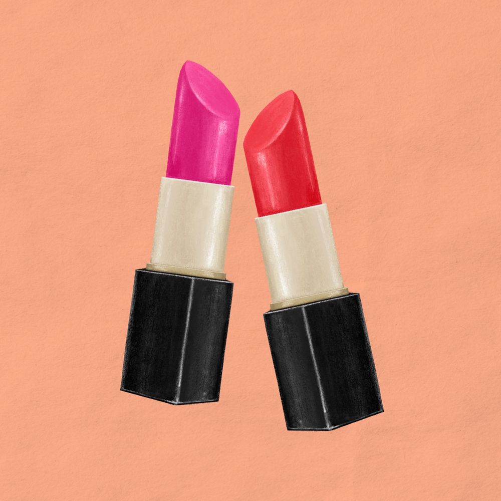 Lipsticks, beauty product illustration, editable design