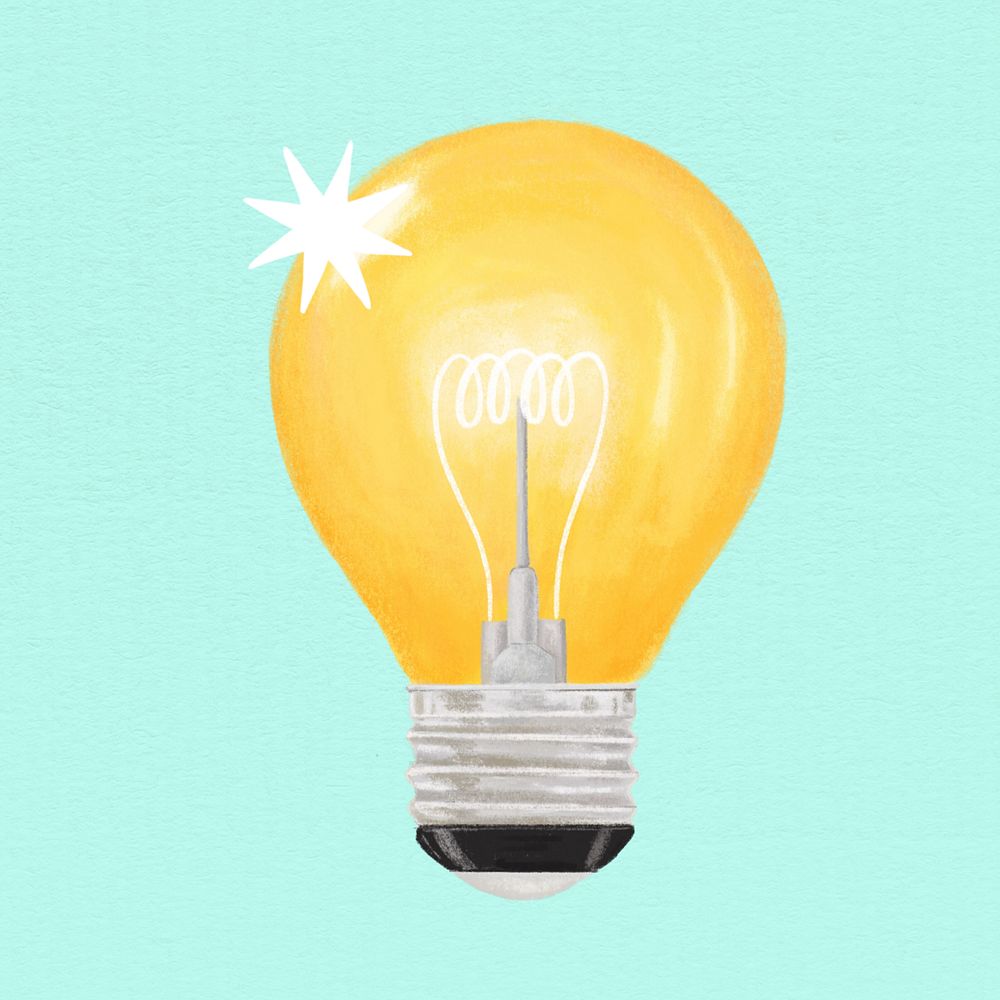 Light bulb, creative ideas illustration, editable design