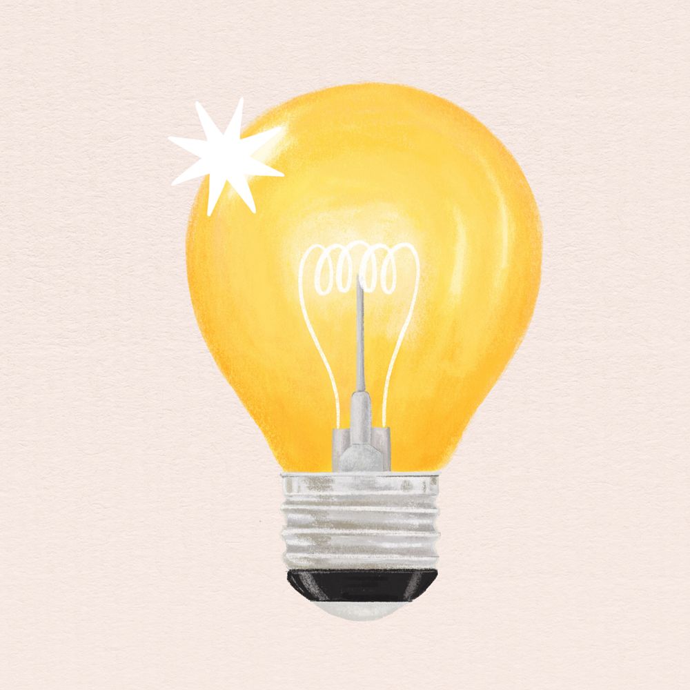 Light bulb, business ideas illustration, editable design