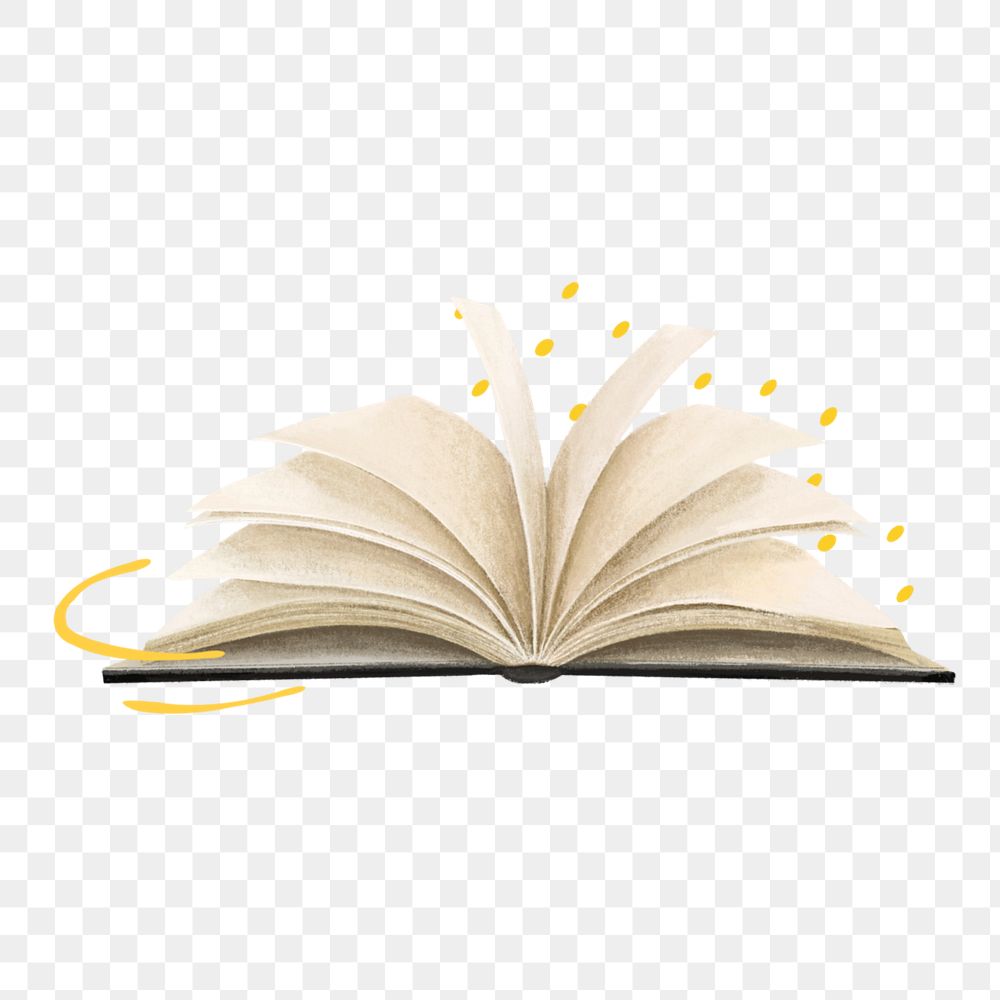 Open book png sticker, editable design