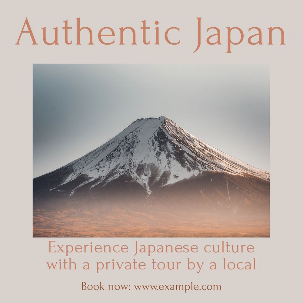 Authentic Japan Instagram post template, editable text