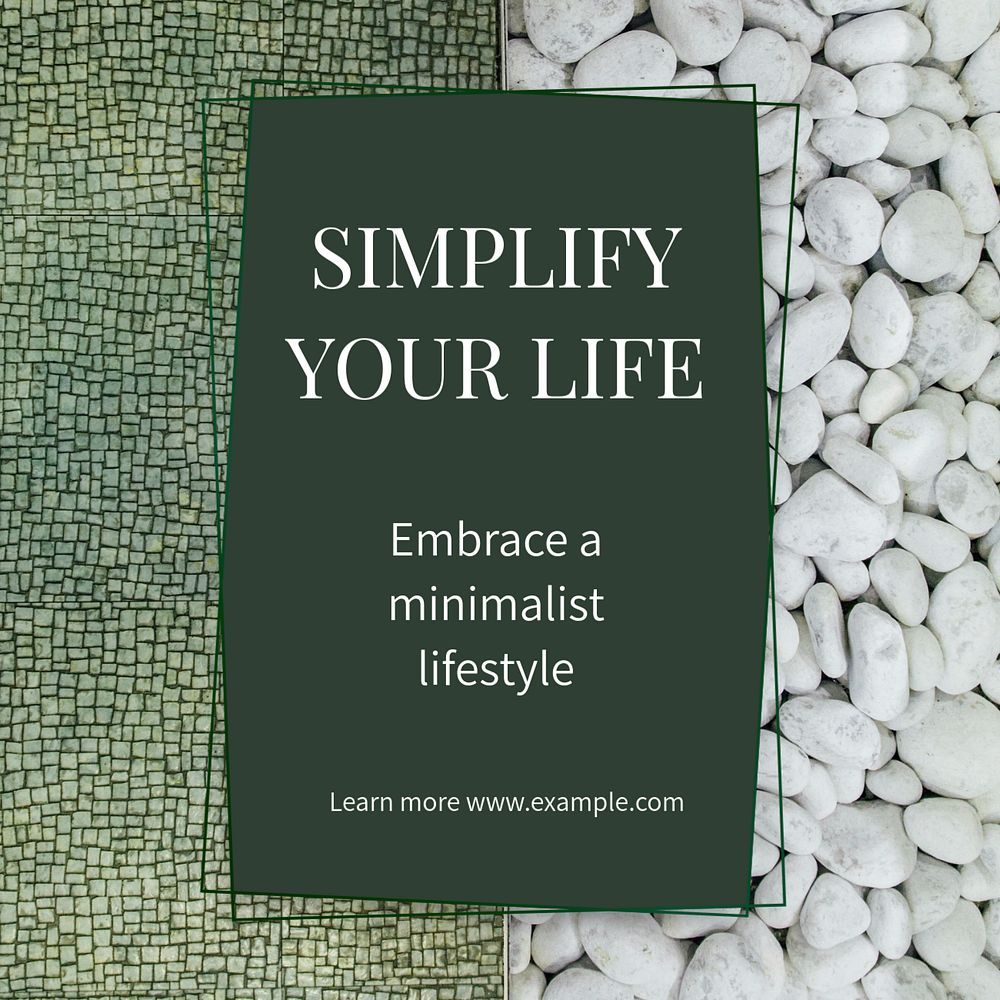 Simplify your life Instagram post template, editable design