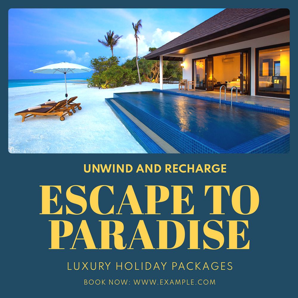 Luxury holiday packages Instagram post template, editable design