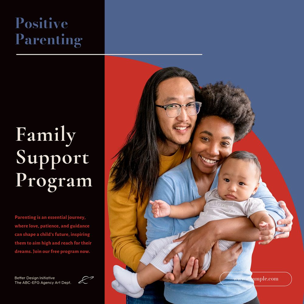 Family program Facebook post template, editable design