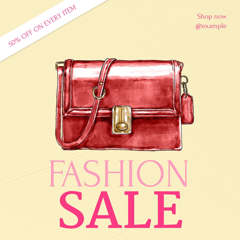 Fashion sale Instagram post template, editable text