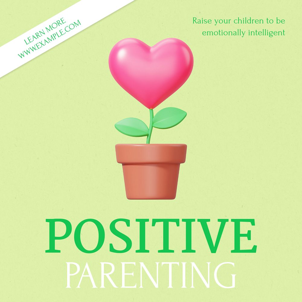 Positive parenting Instagram post template, editable text