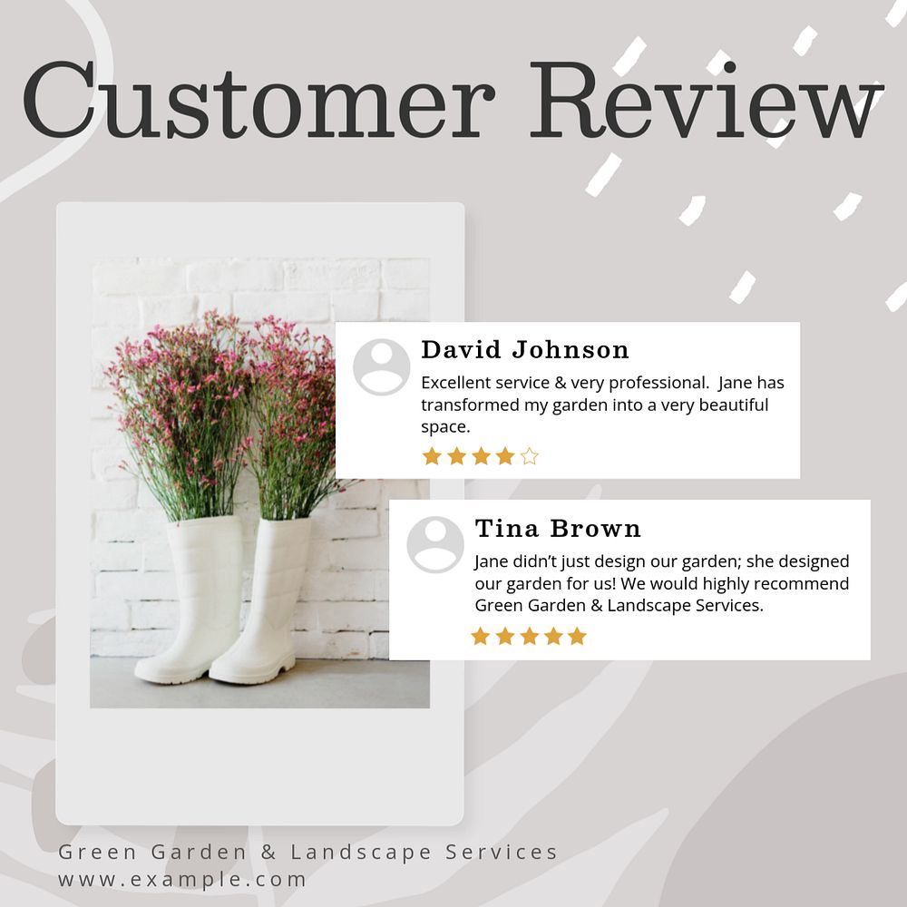 Customer review Instagram post template, editable design