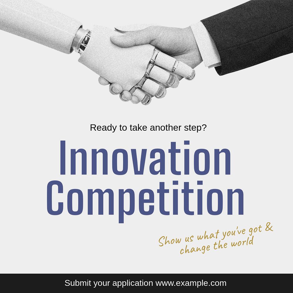 Innovation competition Instagram post template, editable text