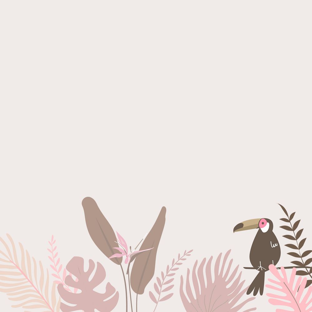 Pastel tropical summer border background, editable beige design