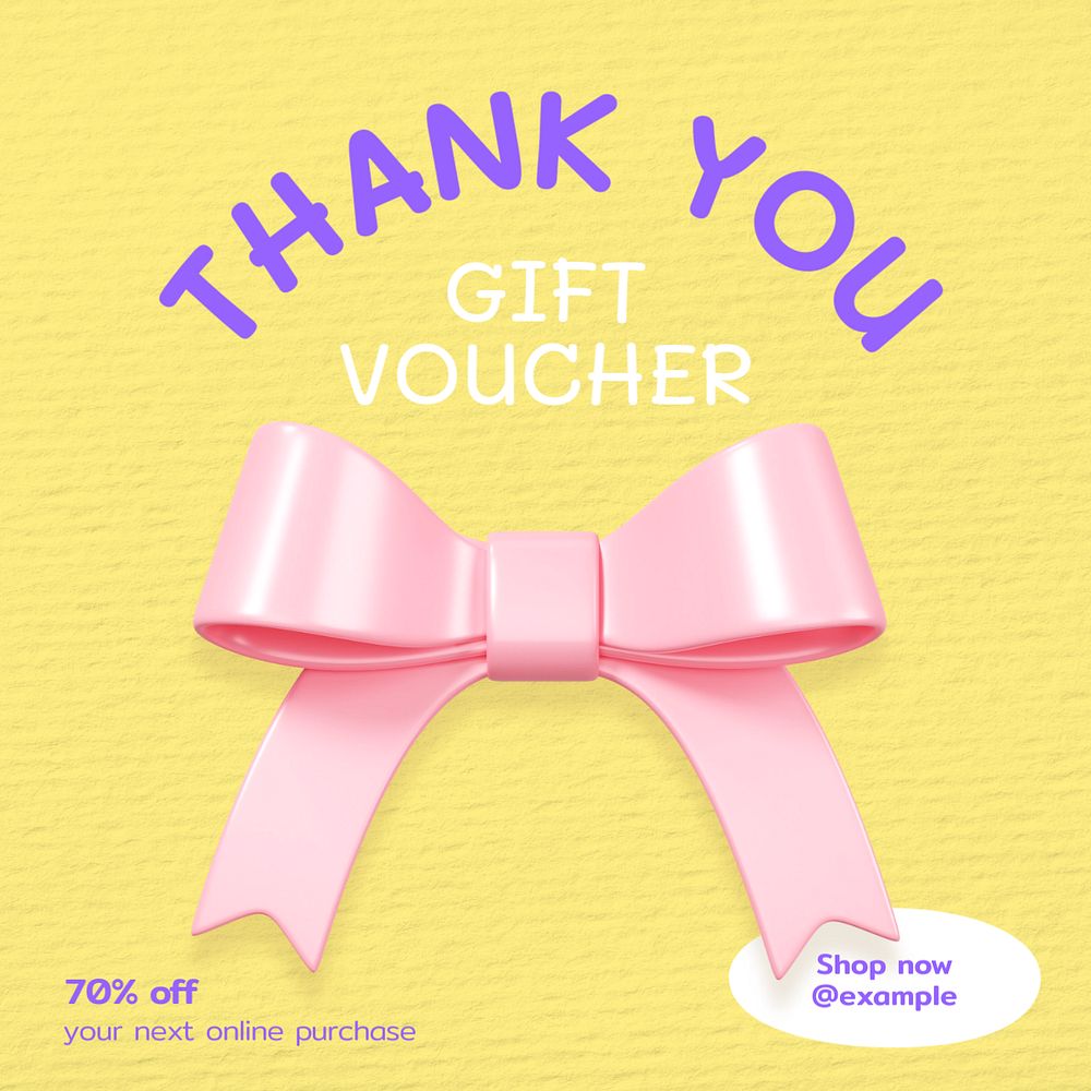 Gift voucher Instagram post template, editable text