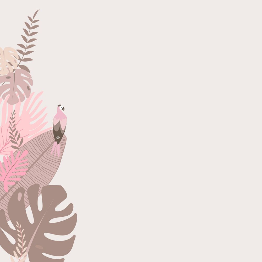 Pastel tropical parrot bird background, editable beige design