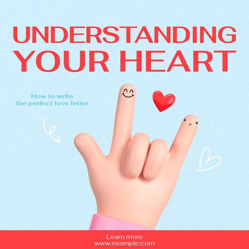 Understanding your heart Instagram post template, editable text