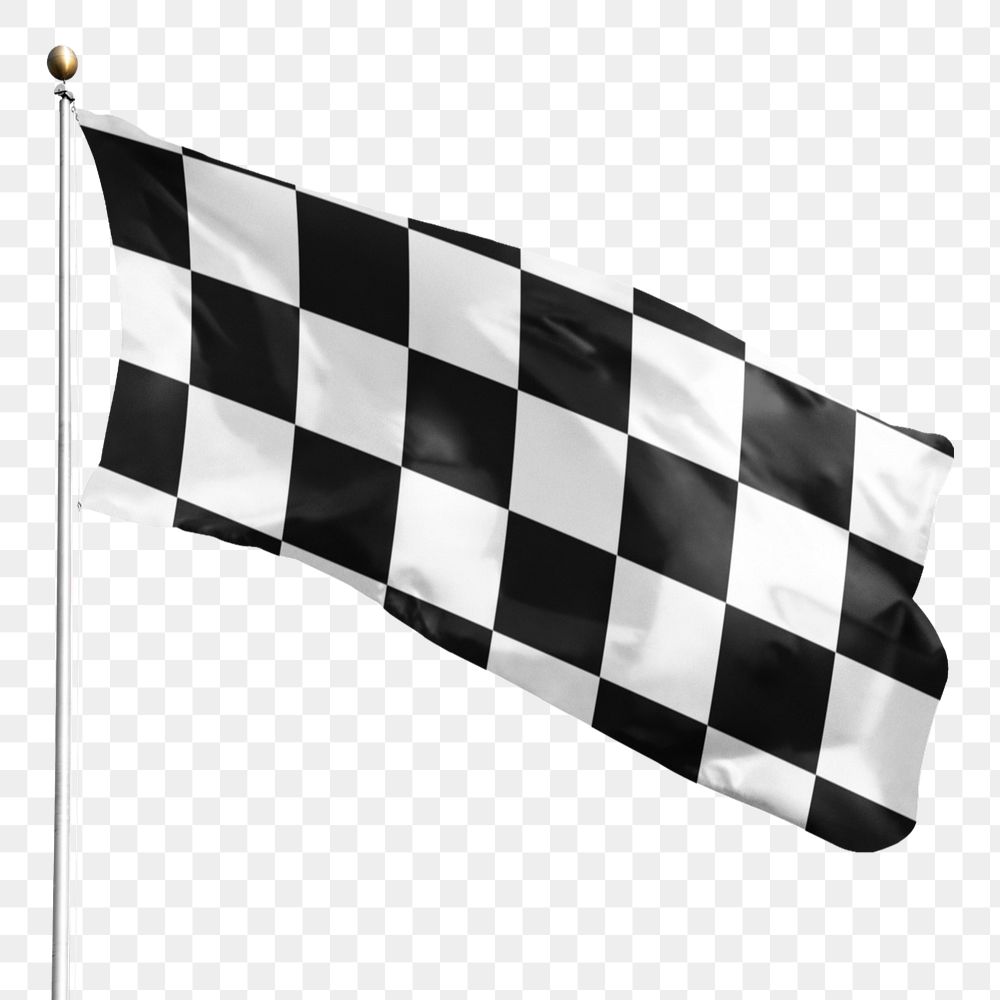 Racing flag png mockup element, transparent background