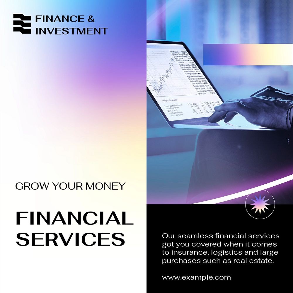 Financial services Instagram post template, editable design