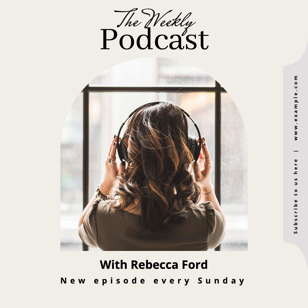 Weekly podcast Instagram post template, editable text