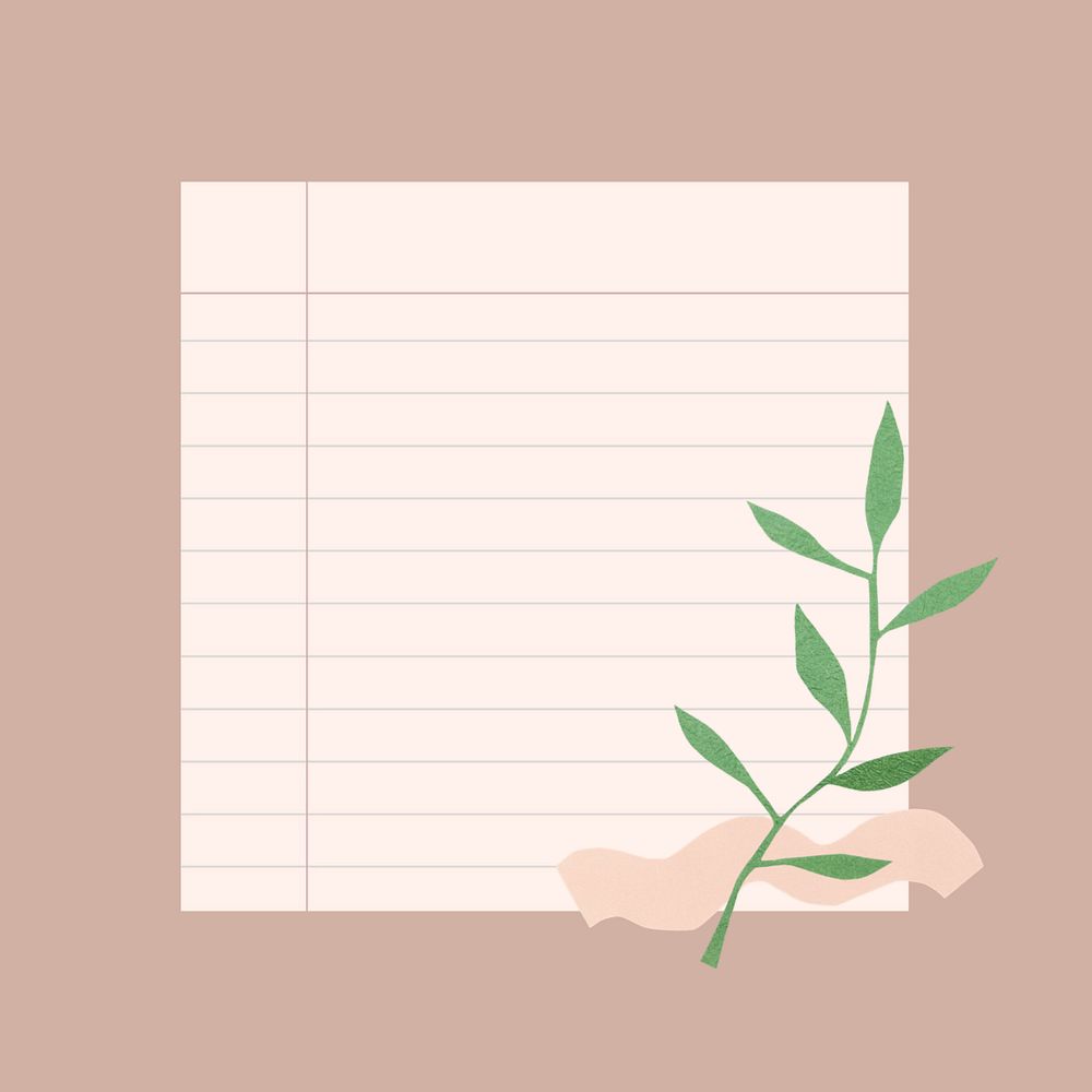 Square elements, simple paper note on brown background