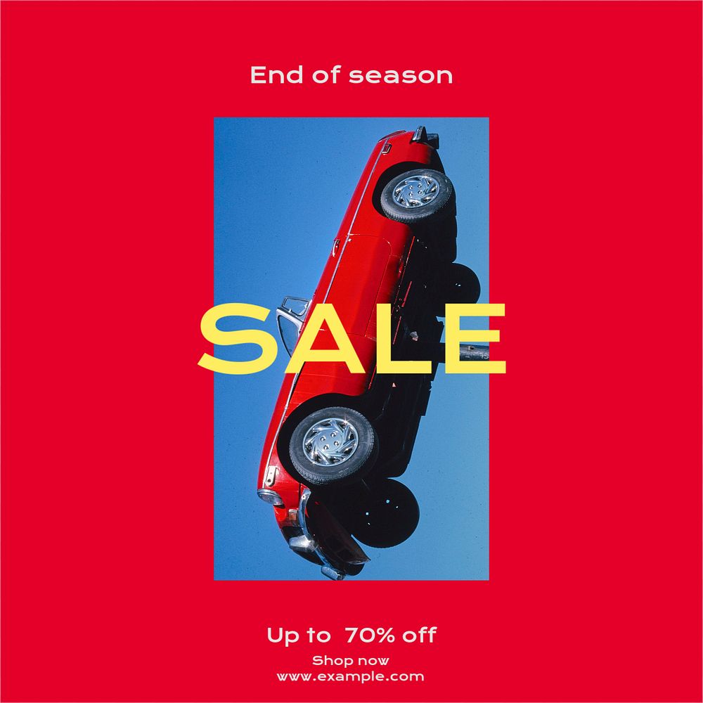 End of season sale Instagram post template, editable design