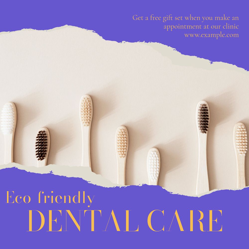 Dental care set Instagram post template, editable design