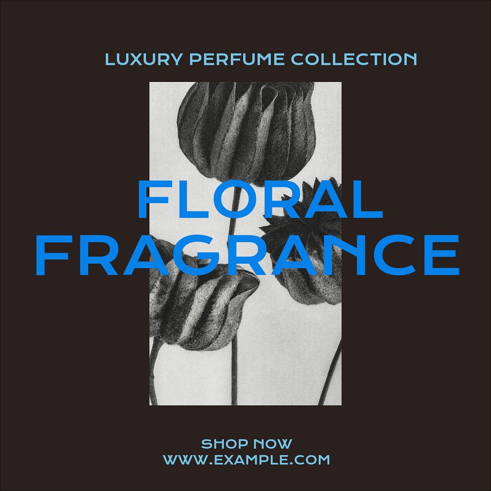 Floral fragrance Instagram post template, editable text