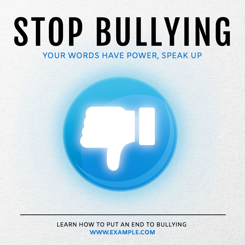 Stop bullying Instagram post template, editable text