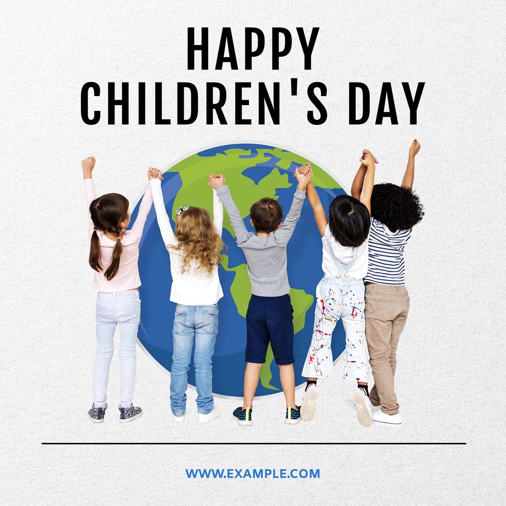 Children's day Instagram post template, editable text