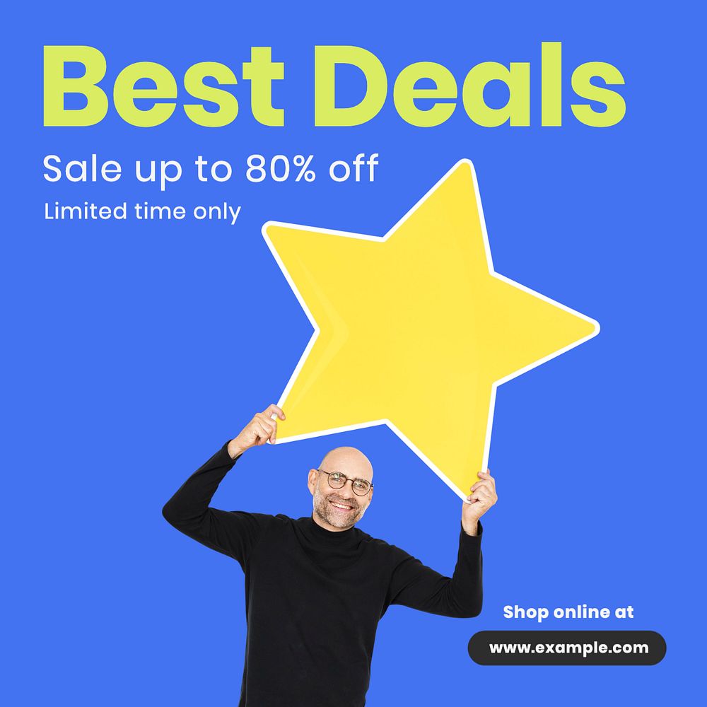 Best deals Instagram post template, editable text