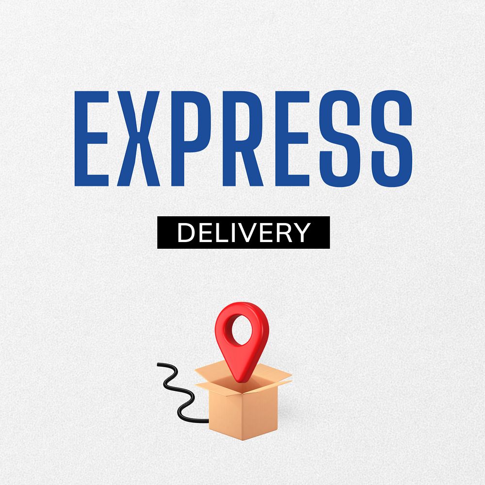 Express delivery Instagram post template, editable text