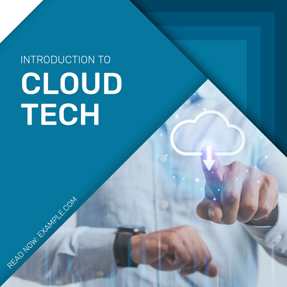 Cloud tech Instagram post template, editable design