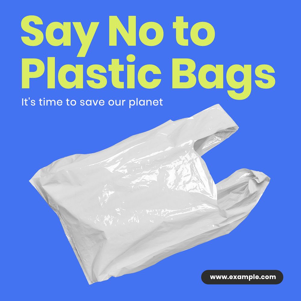 Plastic bags Instagram post template, editable text