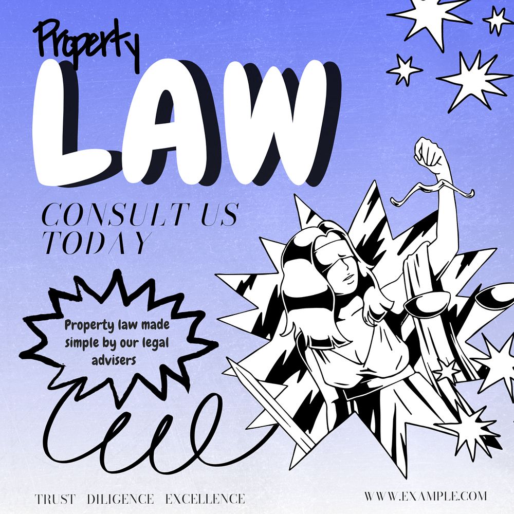 Property law Instagram post template, editable text