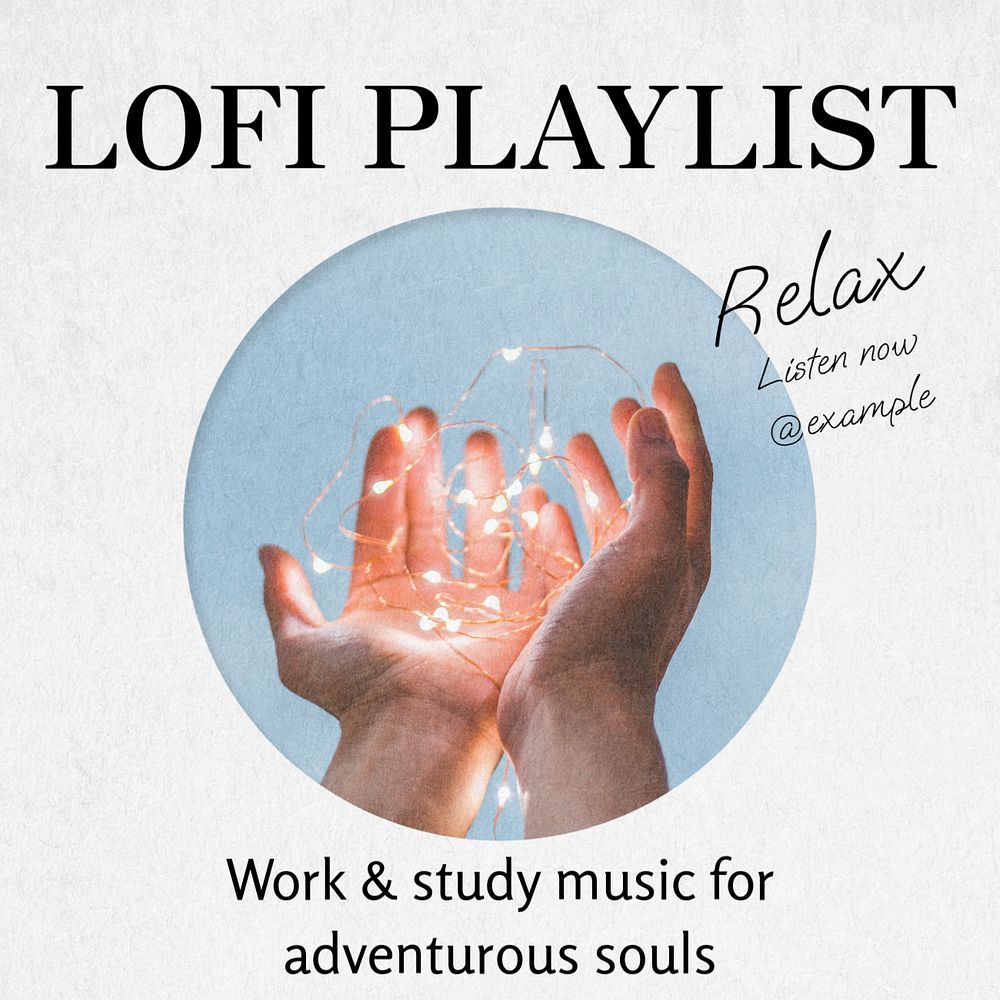 Lofi playlist Instagram post template, editable design