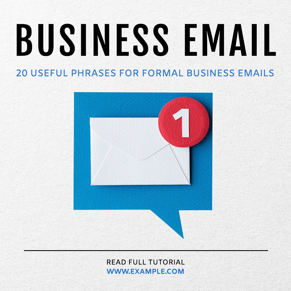 Business email Instagram post template, editable text