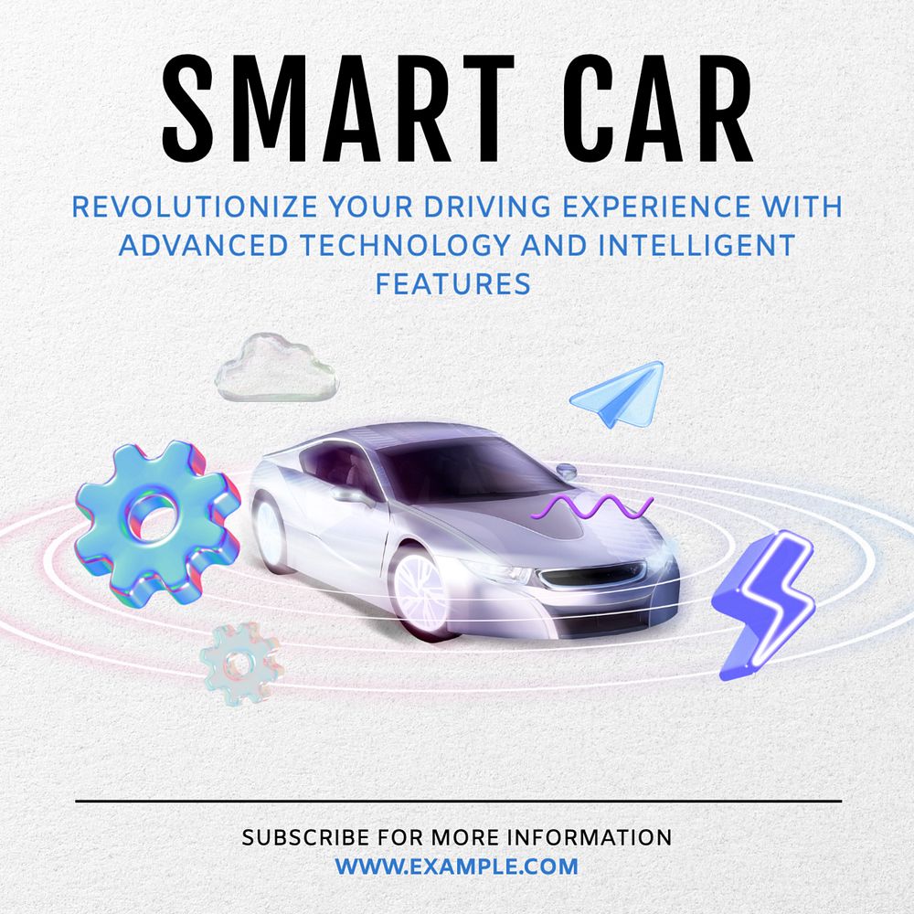 Smart car Instagram post template, editable text