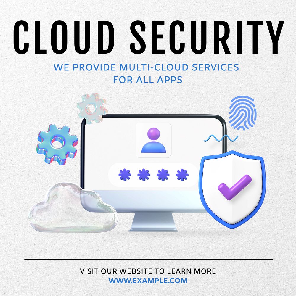 Cloud security Instagram post template, editable text