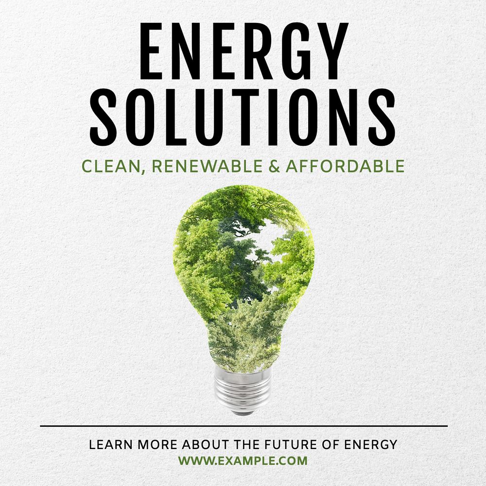 Energy solutions Instagram post template, editable text