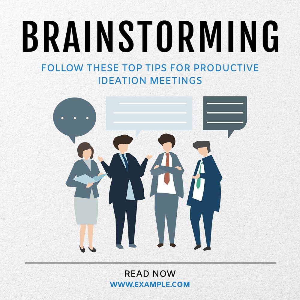 Brainstorming follow these Instagram post template, editable text