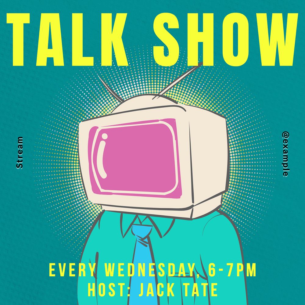 Talk show Instagram post template, editable text