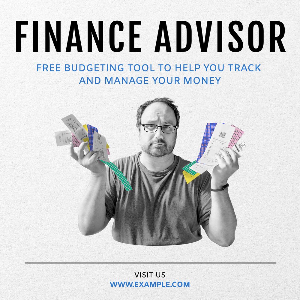 Finance advisor Instagram post template, editable design