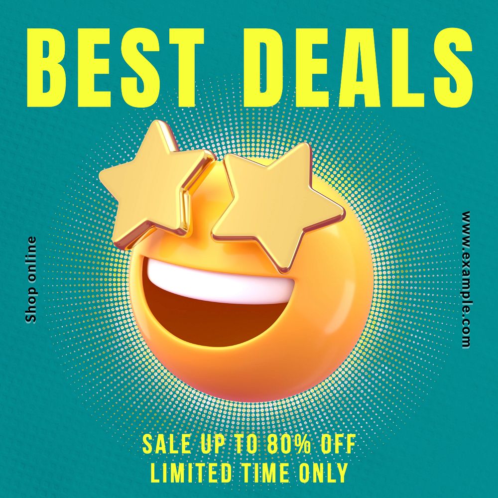 Best deals Instagram post template, editable text