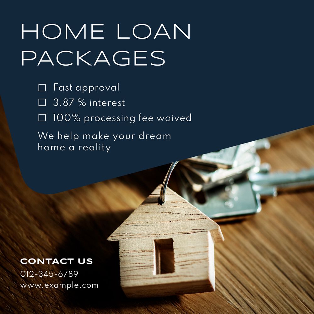 Home loan Instagram post template, editable design