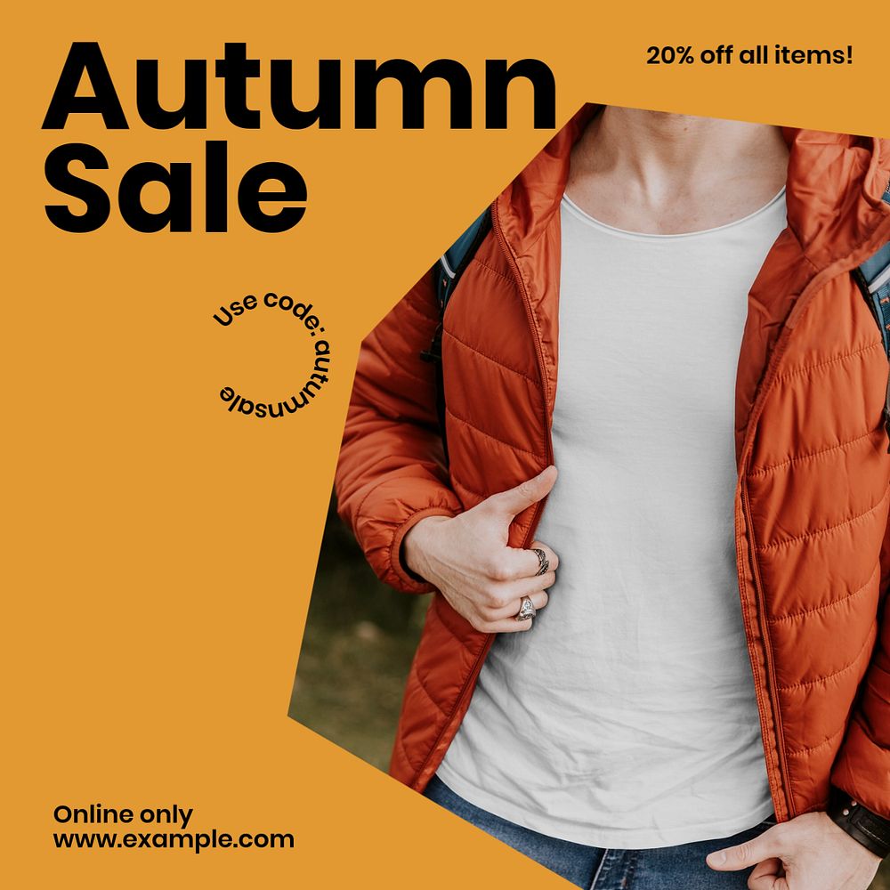 Autumn sale Instagram post template, editable design