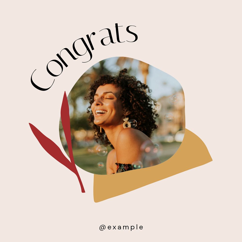 Congrats Instagram post template, editable design