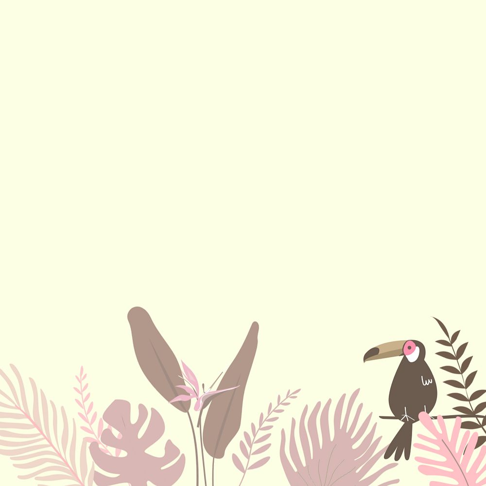 Pastel tropical summer border background, editable yellow design