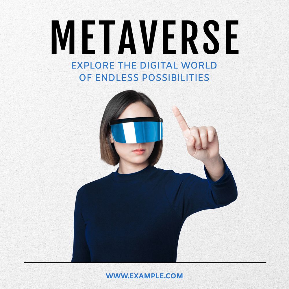 Metaverse Instagram post template, editable text