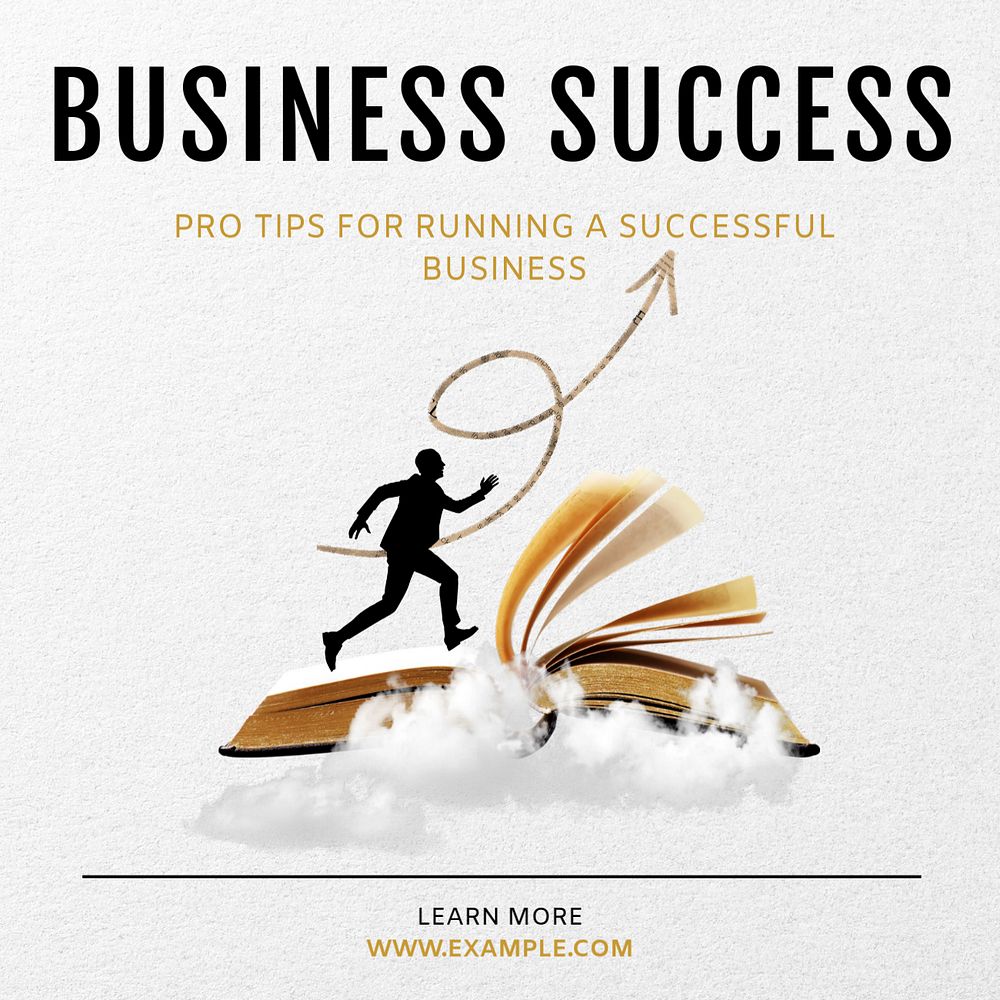 Business success Instagram post template, editable text