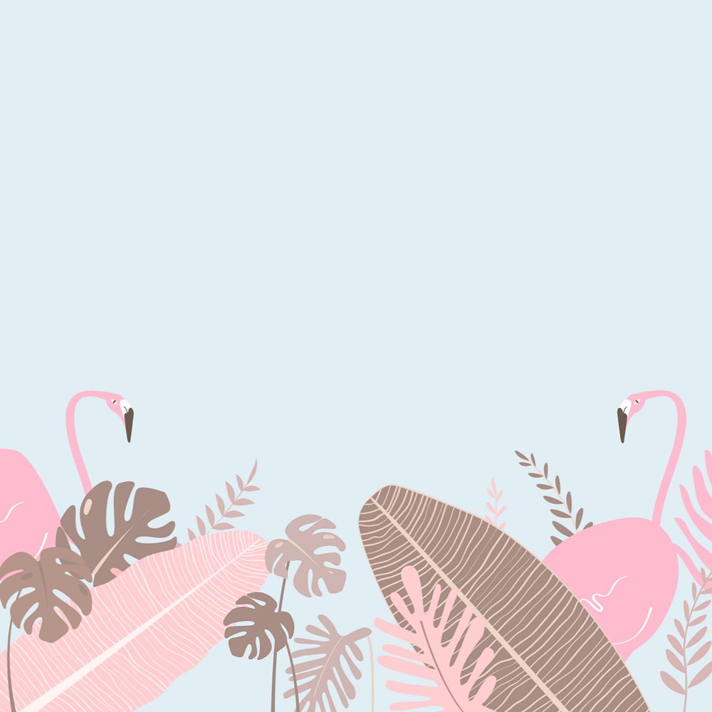 Pastel tropical summer bird background, editable blue design