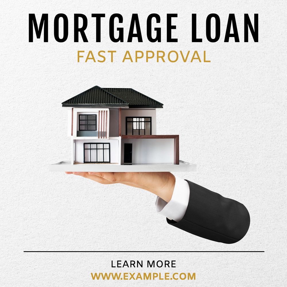 Mortgage loan Instagram post template, editable text