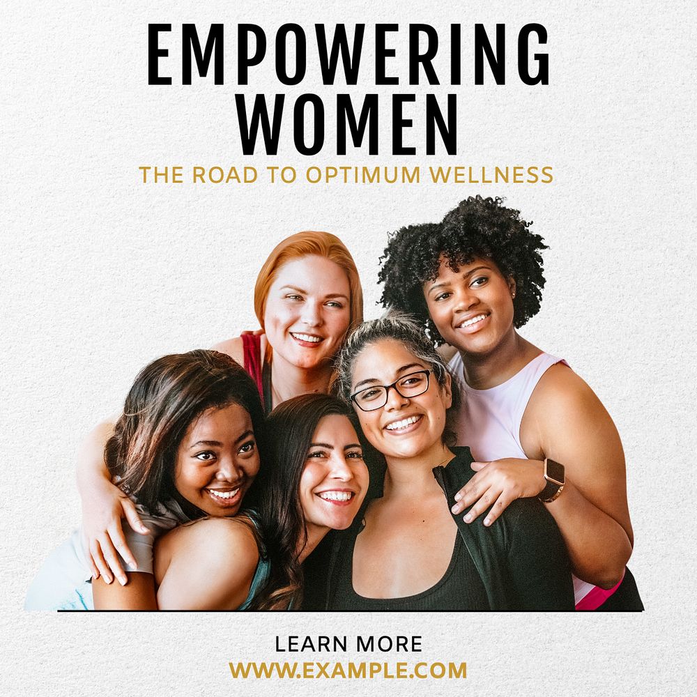 Empowering women Instagram post template, editable text