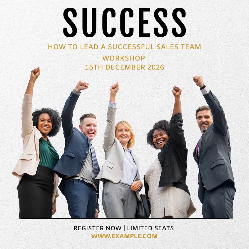 Team success workshop Instagram post template, editable text