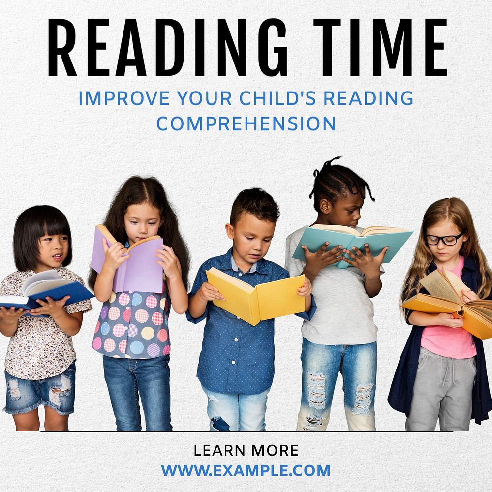 Reading time Instagram post template, editable text